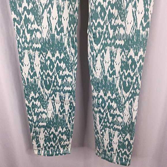 Lucky Brand Charlie Ankle Jeans Womens 10/30 Teal Ikat Aztec - Picture 5 of 8